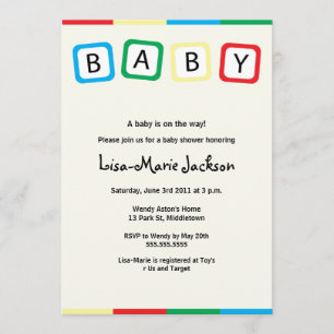 El bebé bloquea la invitación de Baby Shower -