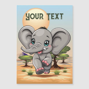 El bebé elefante salta feliz en la sabana africana