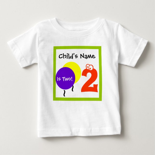 el bebé es un 2, segundo cumpleaños, camiseta (Anverso)