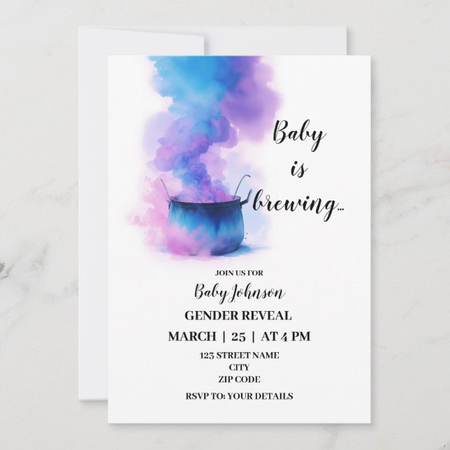 El bebé está preparando la invitación para revelar (Anverso)