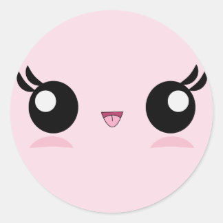 El bebé kawaii se enfrenta a los pegatinas