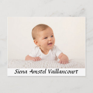 El bebé le agradece postal