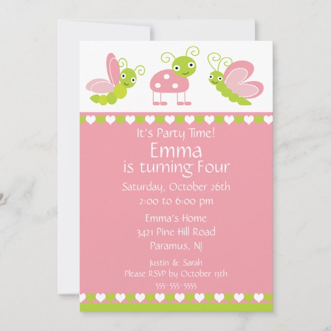 El bebé lindo fastidia la invitación del (Anverso)