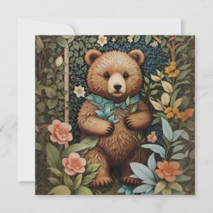 El bebé lindo oso marrón William Morris inspirado