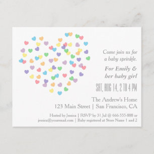 El bebé moderno colorido asperja invitaciones