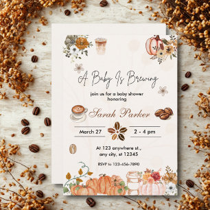 El bebé otoño está preparando una invitación para 