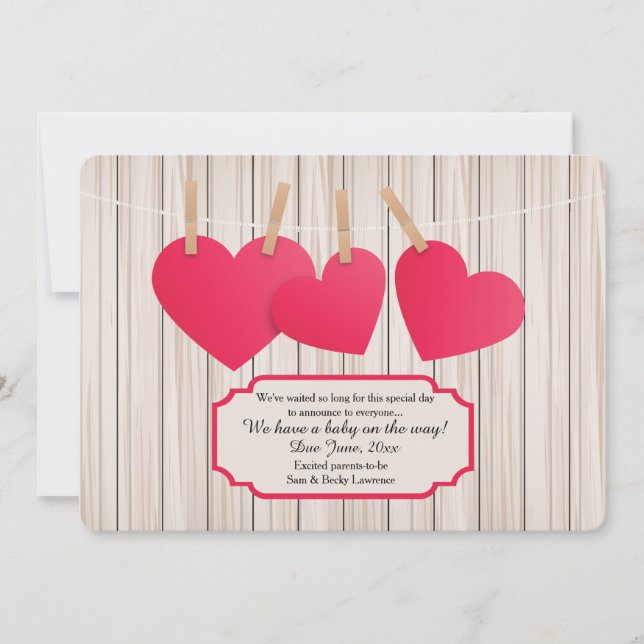 El bebé produce tres Invitaciones de embarazo (Anverso)