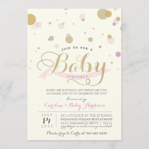 El bebé rosado moderno asperja la invitación de