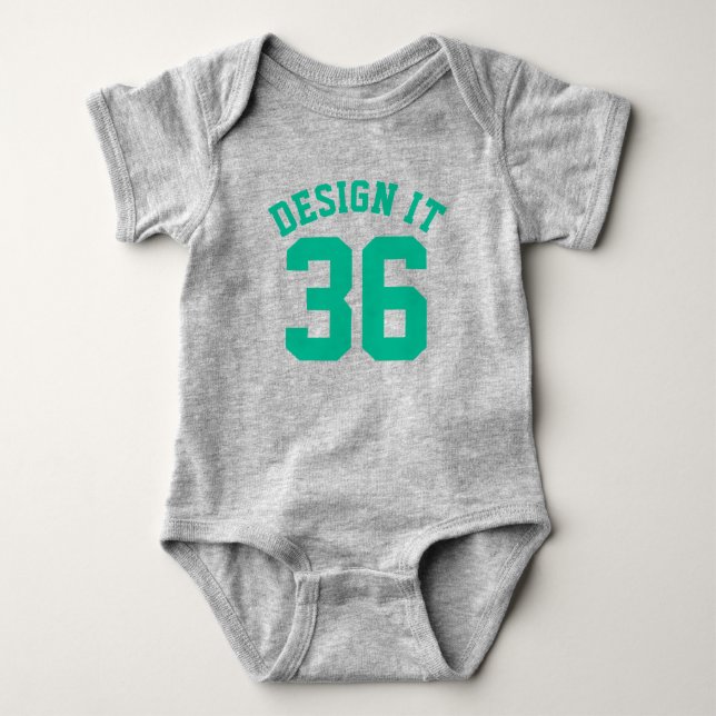 El bebé verde gris y esmeralda | Diseño de Jersey  (Anverso)