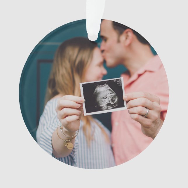 El bebé viene pronto - Ornamento navideño personal (Anverso)
