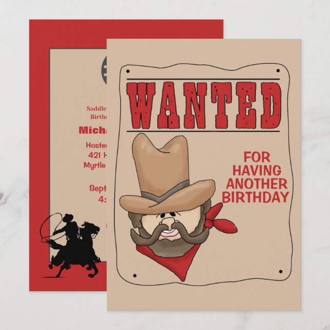 El beige rojo gracioso quería una invitación de cu (Anverso / Reverso)