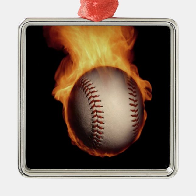 El béisbol con ornamento de fuego (Frente)