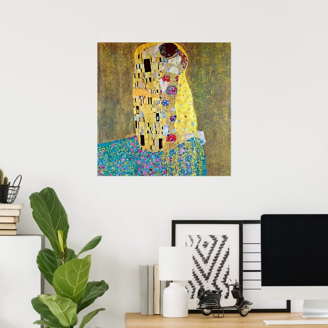 El Beso de Gustav Klimt, Arte Nouveau Antiguo (Oficina en casa)