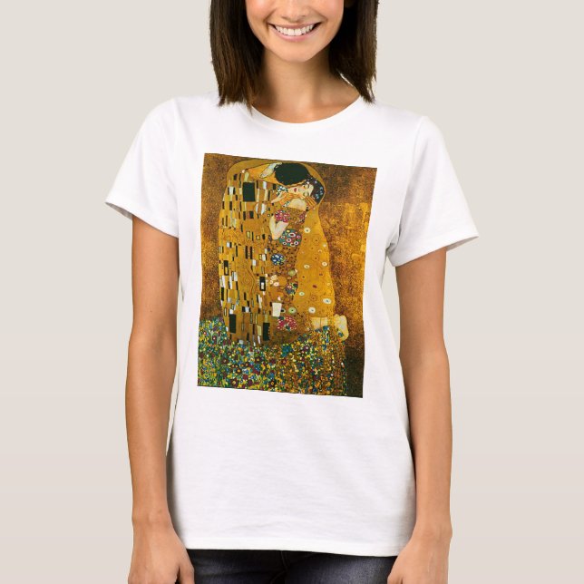 "El beso" de Gustav Klimt, camiseta circular (Anverso)