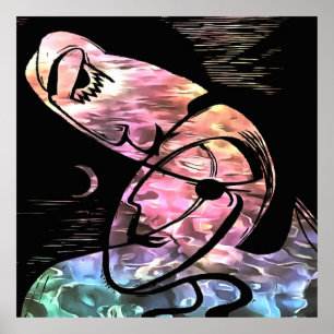 El beso de luna y el arte abstracto oceánico