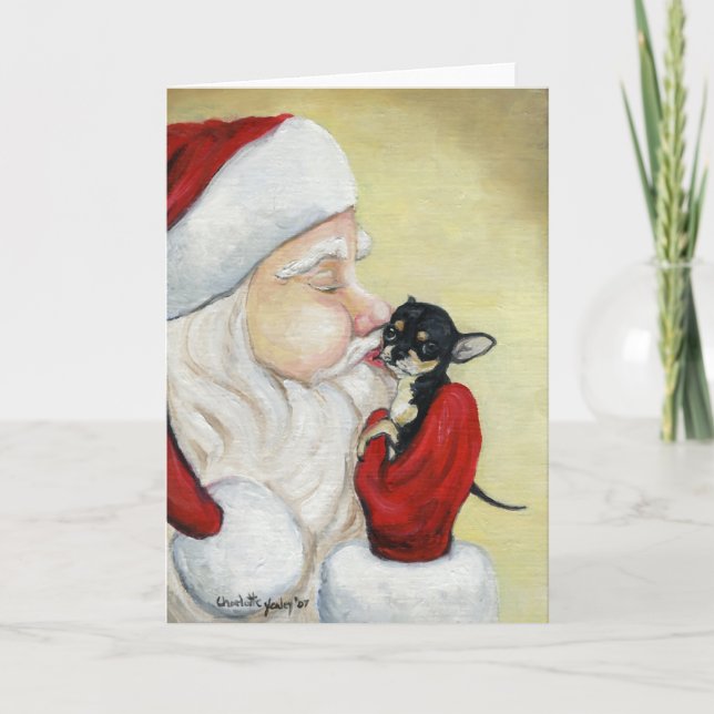 El "beso de Santa para tarjeta de felicitación del (Anverso)
