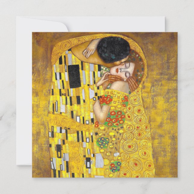 el beso - Gustav Klimt - Tarjeta de saludo plana (Anverso)