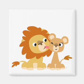 El beso: Un lindo imán de parejas de leones Person