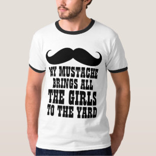 El bigote trae a todos los chicas a la camiseta de