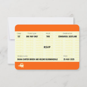 El billete de tren inspirado   LGBTQ+ Wedding RSVP
