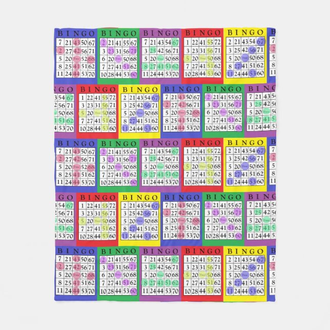 El BINGO carda la manta afortunada colorida (Anverso)