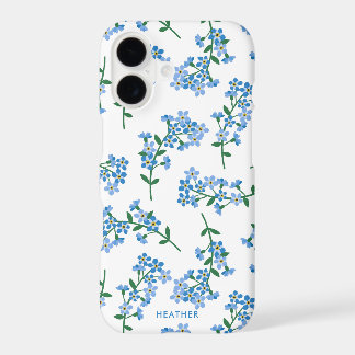 El blanco azul me olvida no estampado de flores