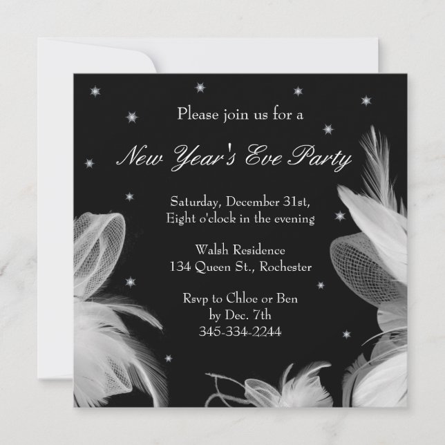 El blanco de Año Nuevo tiñe la invitación (Anverso)