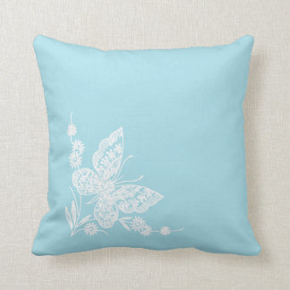 El blanco y el azul bordaron la almohada de la