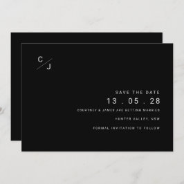 El blanco y negro moderno ahorran la invitación de