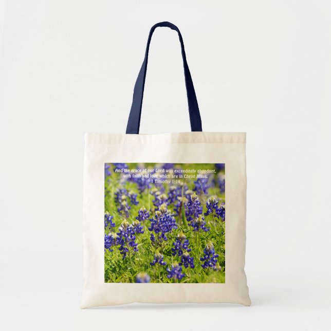 El Bluebonnet florece la bolsa de asas de la (Frente)