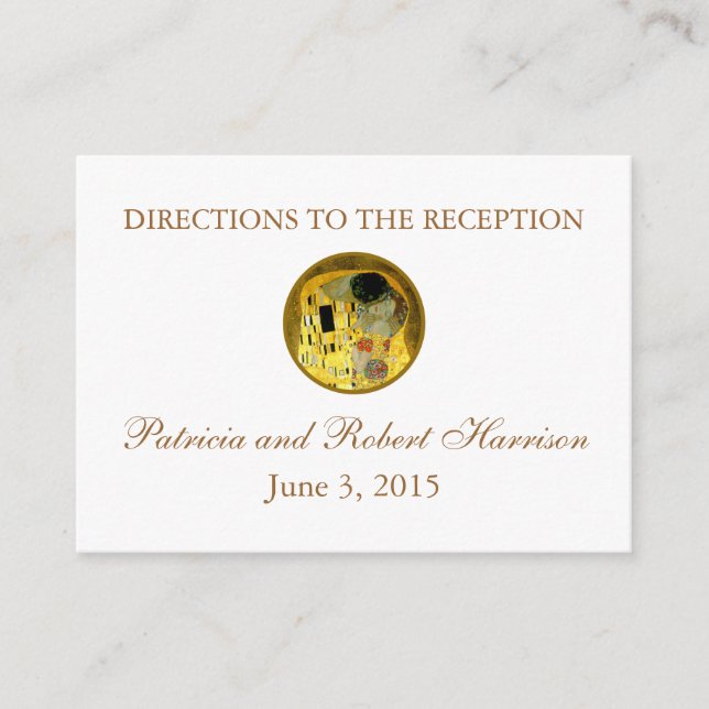 El Boda de Kiss Klimt | Direcciones de recepción (Anverso)