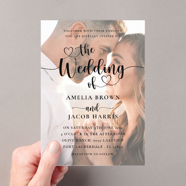 El Boda De La Invitación Acrílica A Calor Y Foto (Insitu (portátil))