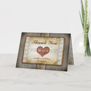 el boda rústico le agradece las tarjetas
