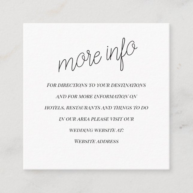 "el Boda" Tarjeta de información del Boda (Anverso)