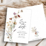 El Boho blanco salva la tarjeta plana de fecha<br><div class="desc">Esta elegante y elegante tarjeta blanca Save The Date Flat (Salvar la planicie de fecha) cuenta con hermosas flores de acuarela pintadas a mano dispuestas en un bonito ramo. Encontrar elementos coincidentes en la colección de Bodas White Boho Wildflower.</div>