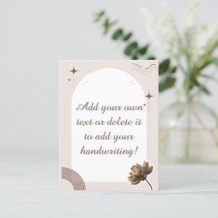 El Boho Minimalista marrón nota la postal del Pers