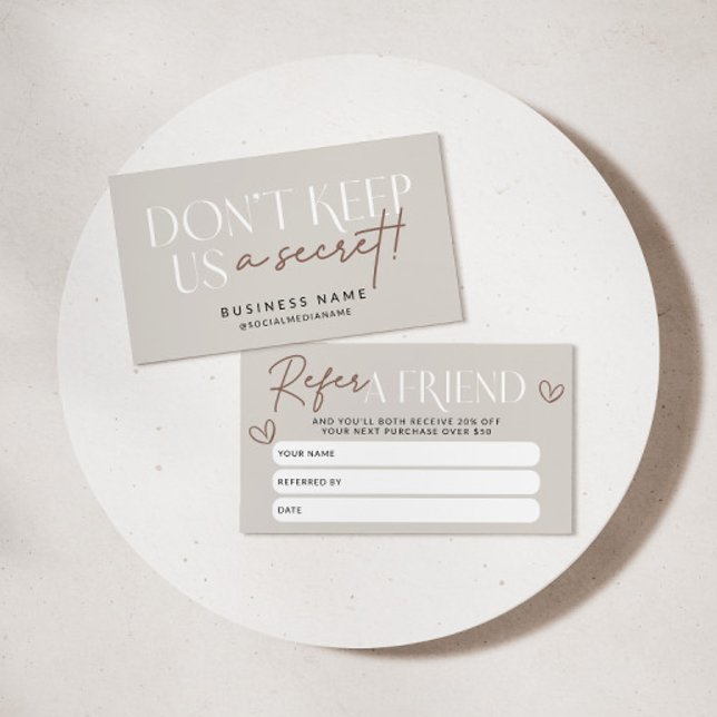 El Boho Moderno Refiere Una Tarjeta De Cupón De De (Modern Boho Refer A Friend Discount Card)