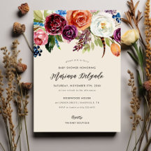 El boho otoñal florece la invitación a Baby Shower
