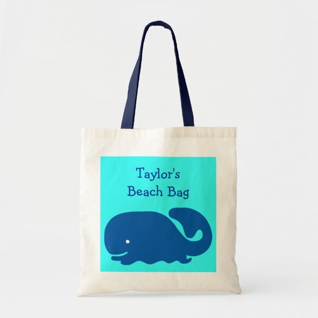 El bolso feliz lindo de la playa de la ballena (Frente)