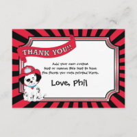 El bombero le agradece las tarjetas