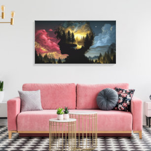 El bosque a partir de la impresión de lienzos de á