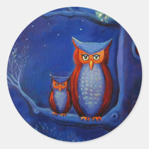"El bosque de noche" Lechuza pegatinas