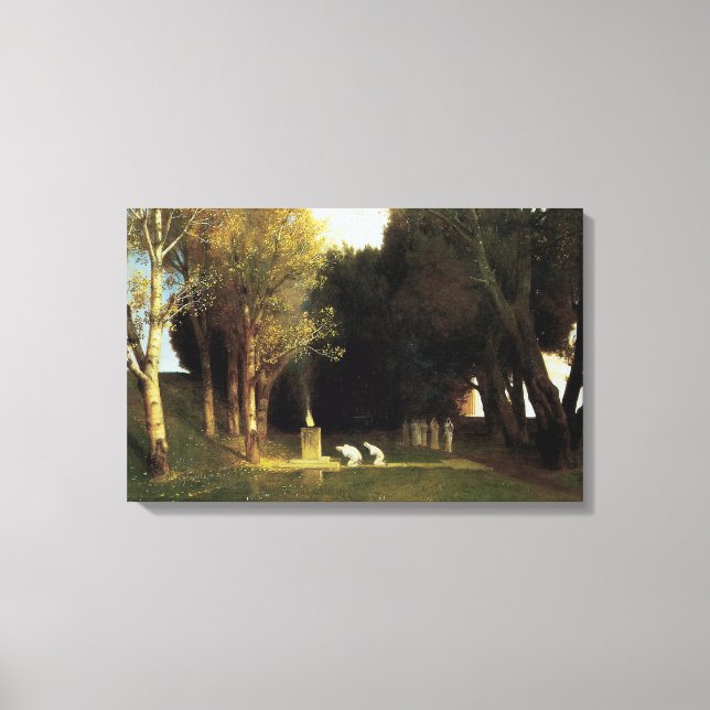 El Bosque Sagrado por Arnold Bocklin, Arte Antiguo (Anverso)