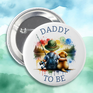 El botón de Baby Shower "Papá es un niño"
