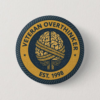 El botón de insignia de mérito "SOBREPENSAR"