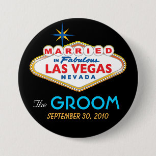 El botón GROOM de la boda de destino de Vegas