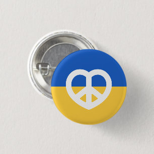 El botón "Peace Heart Love" I Stand With Ukraine (