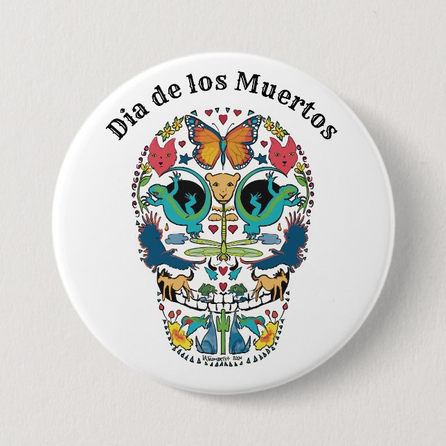 El botón que celebra el día de los muertos (Anverso)
