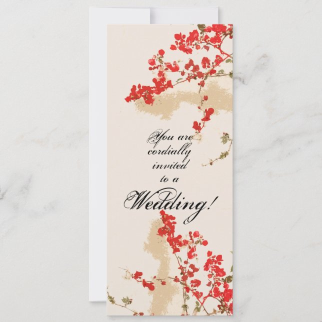El Bougainvillea florece la invitación de la boda (Anverso)