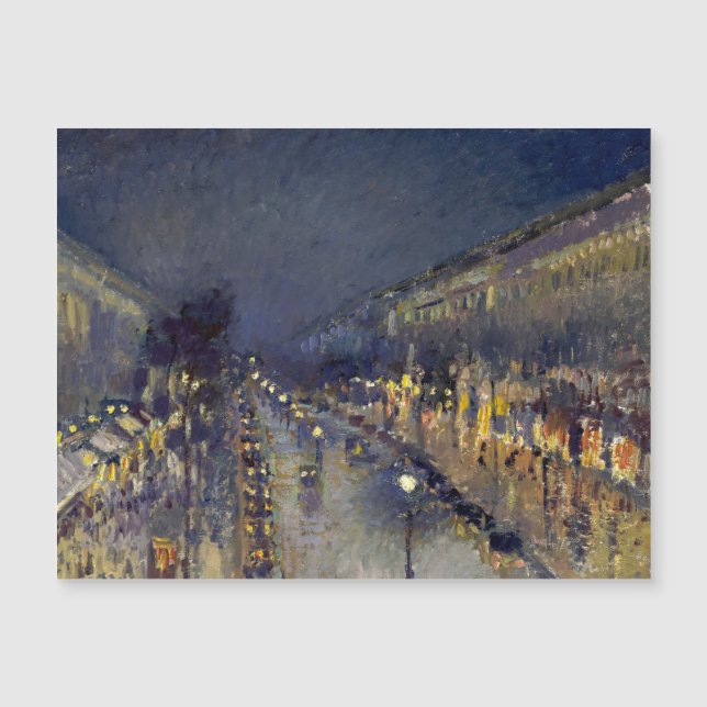 El Boulevard Montmartre de noche Pissarro (Anverso)